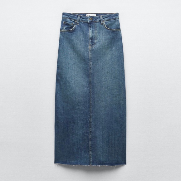 Midi/Maxi back slip stretch denim pencil skirt - Picture 2 of 9